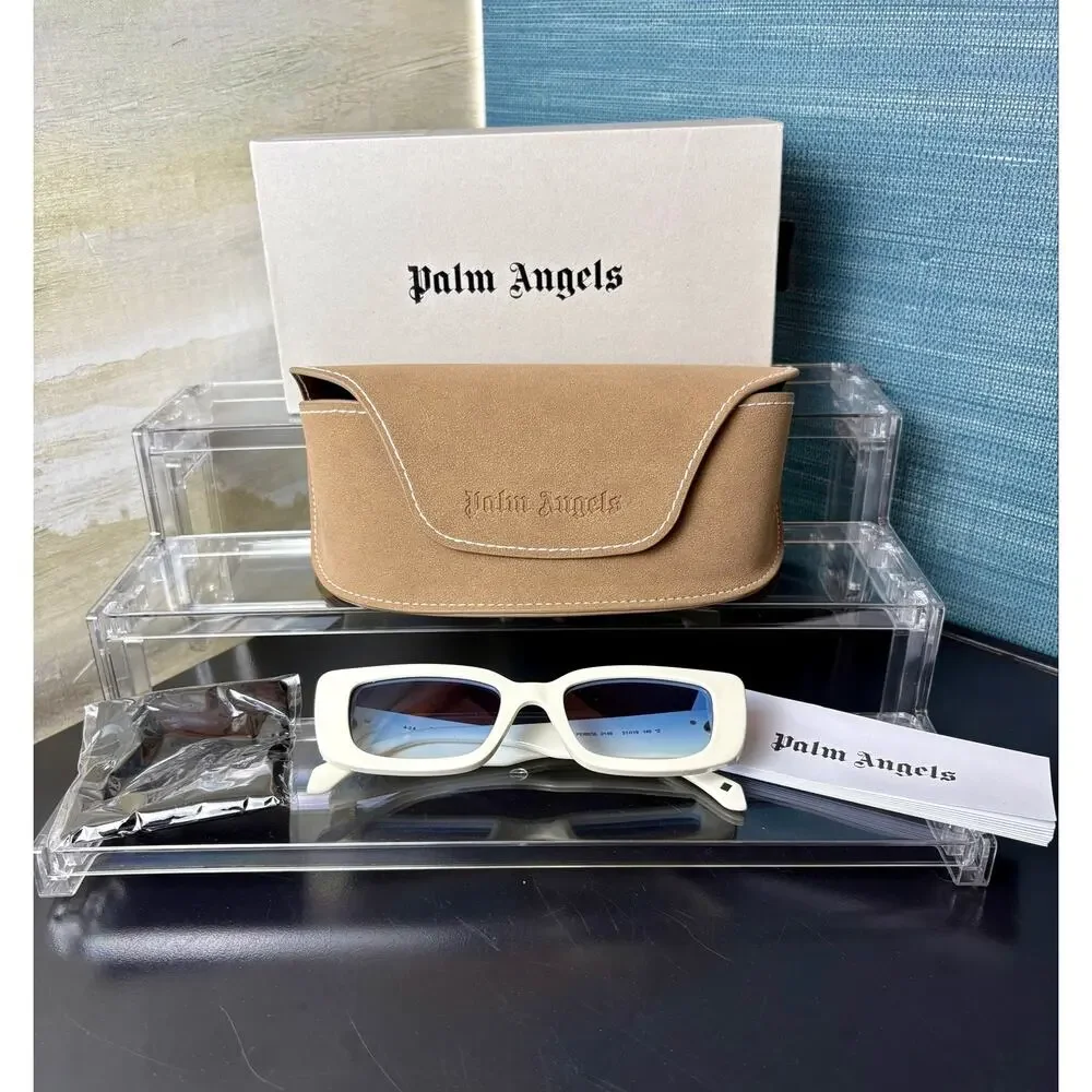 NWB - Palm Angels Sunglasses - White Frame, Blue Lens